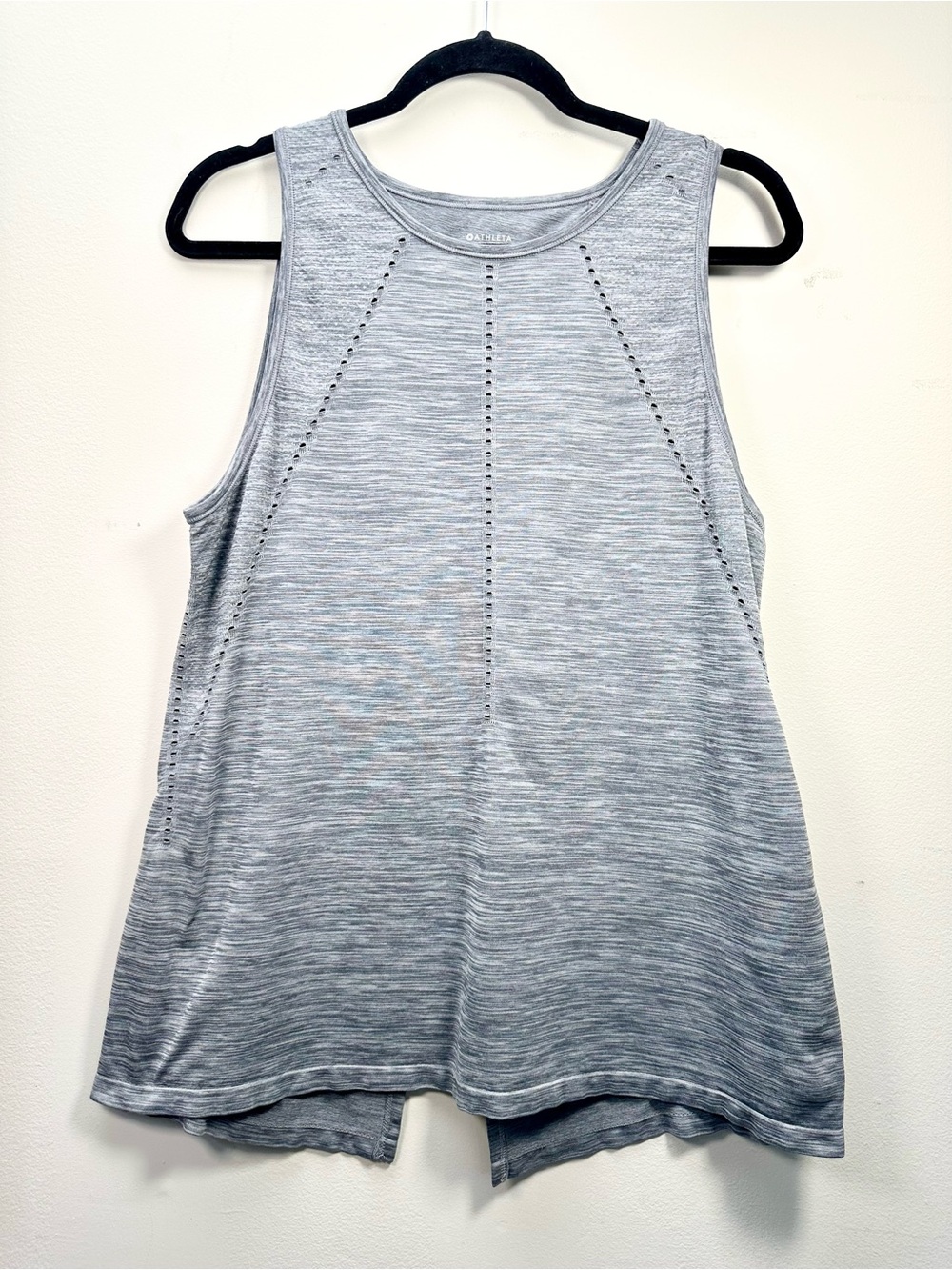 Athleta Foothill Seamless Split Back Tank Top, Heather Gray, Large - Picture 6 of 14